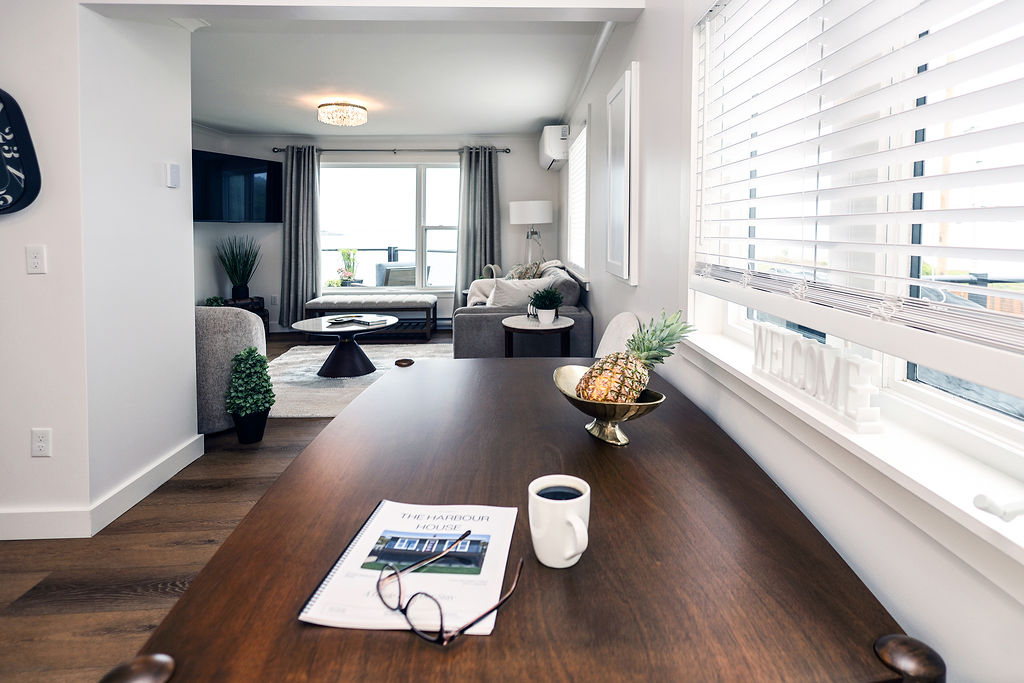 Dining and living areas at The Harbour House